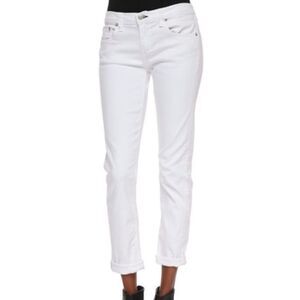 Rag & Bone The Dre Aged Bright White Slim Boyfriend Jeans Sz 23